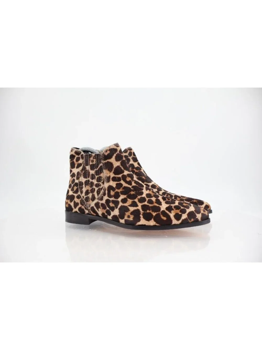 Rebecca Minkoff Booties Womens Size 6 Calf Hair Leopard Ankle Boot Pointed Toe